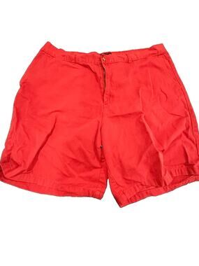 Architect Men’s Chino Shorts Red W40 Flat Front Cotton Casual Golf Preppy